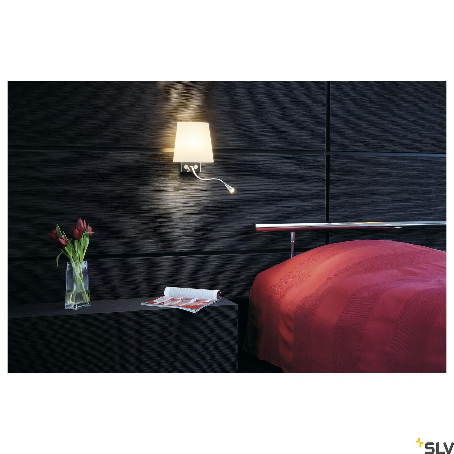 SLV COUPA FLEXLED wall light, chrome, frosted glass, 1xG9 max. 40W, 3W LED, 3000K 149452