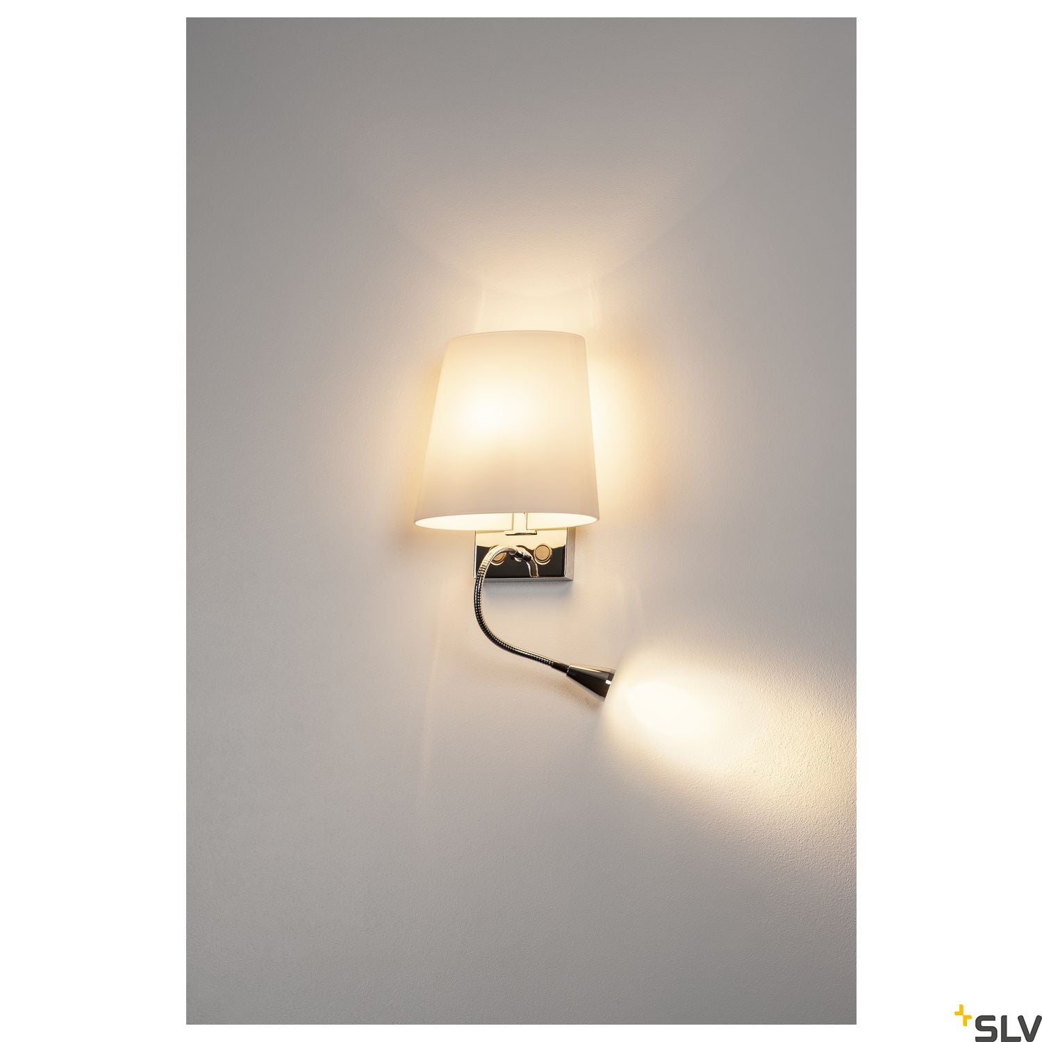 SLV COUPA FLEXLED wall light, chrome, frosted glass, 1xG9 max. 40W, 3W LED, 3000K 149452