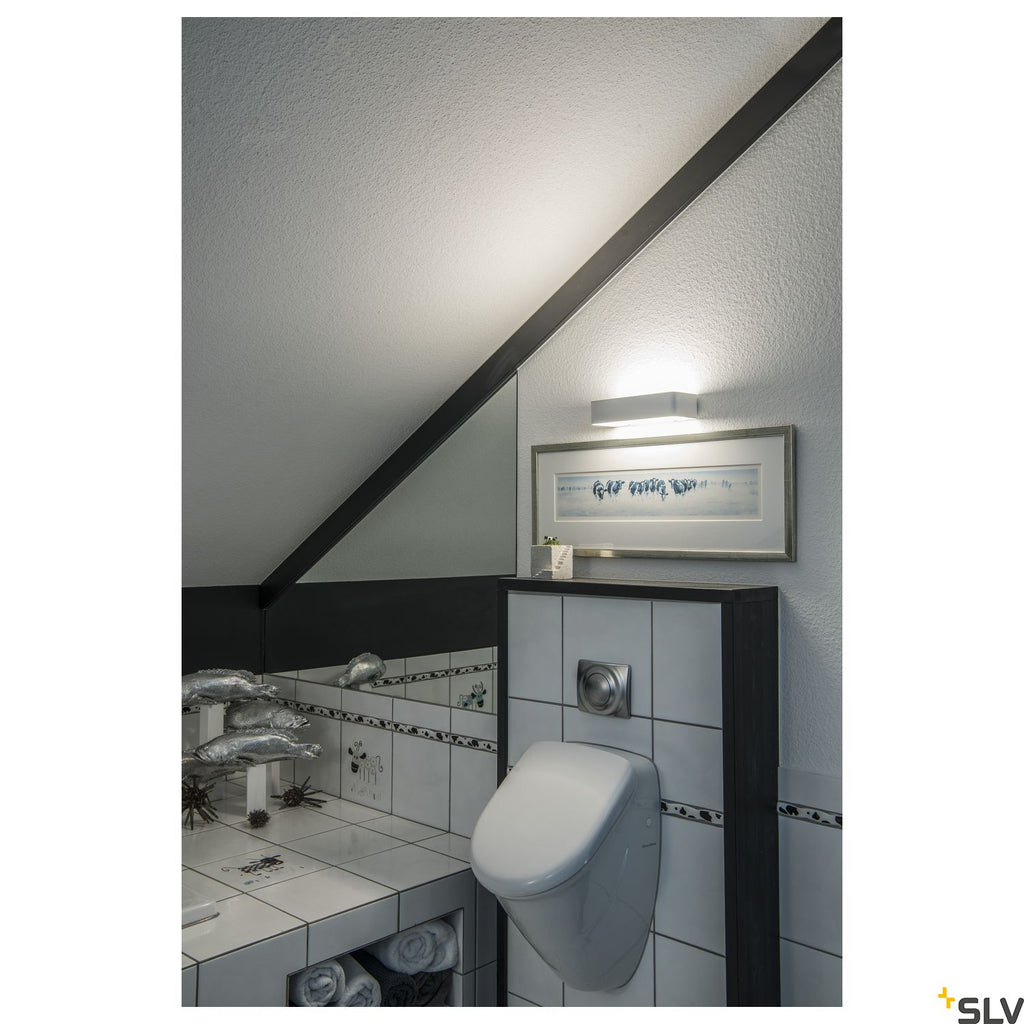 SLV Wall light, WL 149 R7s, rectangular, matt white, R7s 78mm, max. 60W, up/down 149471