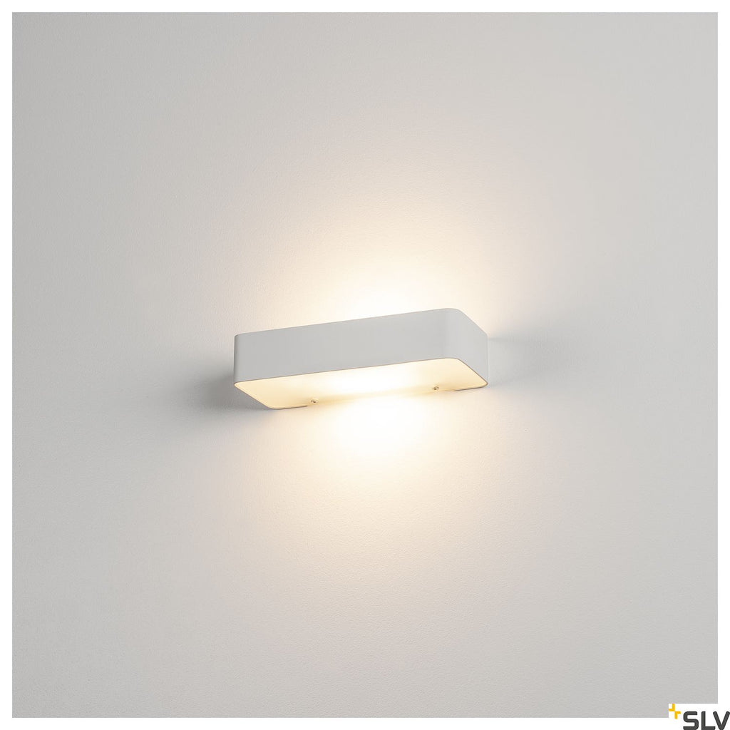 SLV Wall light, WL 149 R7s, rectangular, matt white, R7s 78mm, max. 60W, up/down 149471