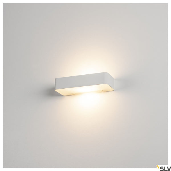 SLV Wall light, WL 149 R7s, rectangular, matt white, R7s 78mm, max. 60W, up/down 149471