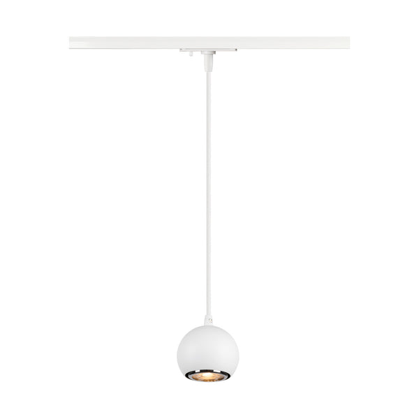 White Round track pendant light, SLV LIGHT EYE® 90, GU10, for Single Circuit White Track Lighting, 1008169