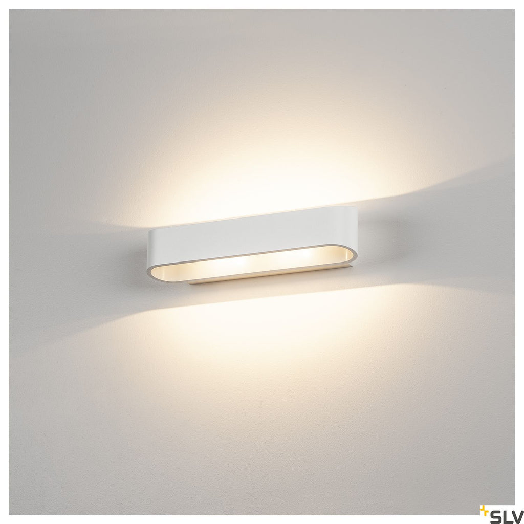 SLV ASSO 300 LED wall light, oval, white, 2x 5W LED, 3000K 151271