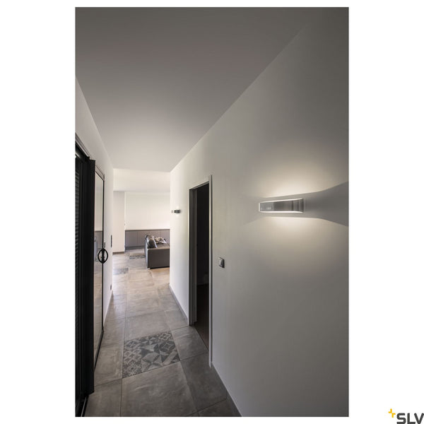SLV ASSO 300 LED wall light, oval, alu brushed, 2x 5W LED, 3000K 151275