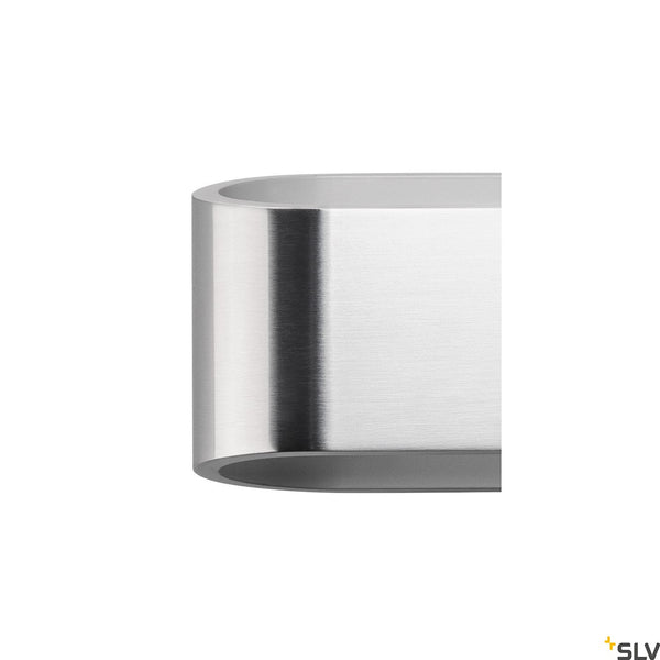 SLV ASSO 300 LED wall light, oval, alu brushed, 2x 5W LED, 3000K 151275
