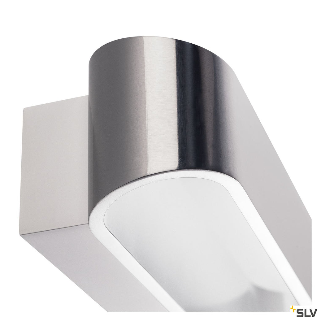 SLV ASSO 300 LED wall light, oval, alu brushed, 2x 5W LED, 3000K 151275