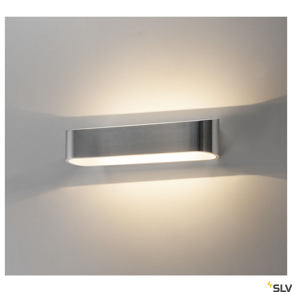 SLV ASSO 300 LED wall light, oval, alu brushed, 2x 5W LED, 3000K 151275