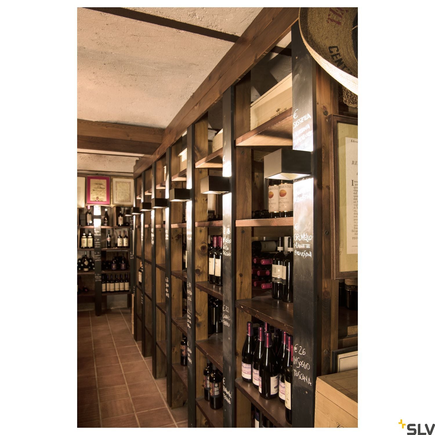 SLV LOGS IN wall light, black/brass, white, 5W LED, 3000K 151320