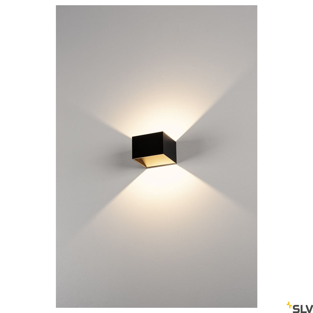 SLV LOGS IN wall light, black/brass, white, 5W LED, 3000K 151320