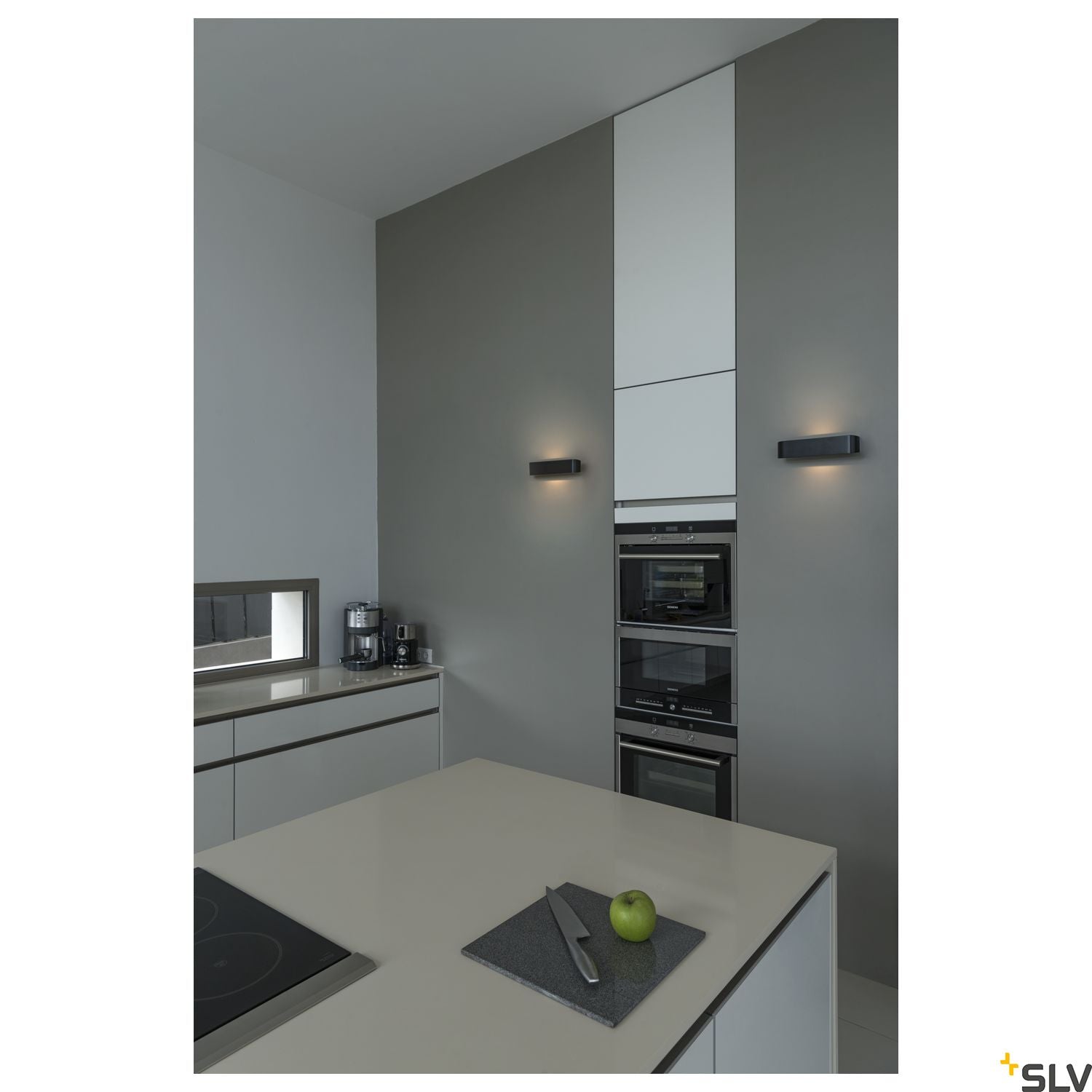 SLV OSSA R7s 300 LED wall light, oval, matt black, R7s 118mm, max. 120W, up/down 151410