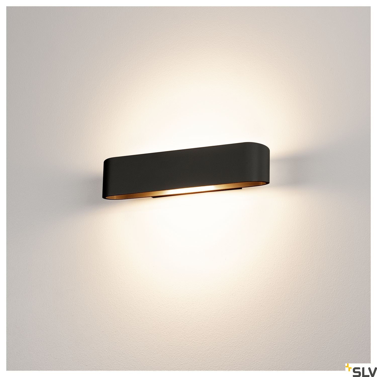 SLV OSSA R7s 300 LED wall light, oval, matt black, R7s 118mm, max. 120W, up/down 151410