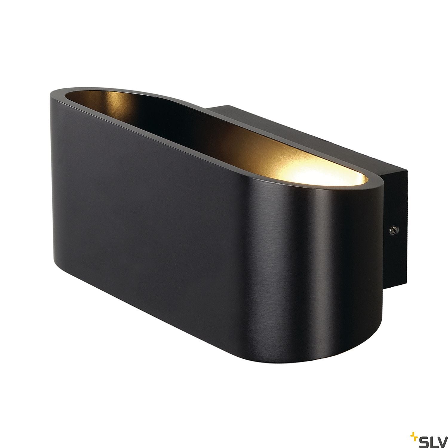 SLV OSSA R7s wall light, oval, matt black, R7s 78mm, max. 100W, up/down 151450