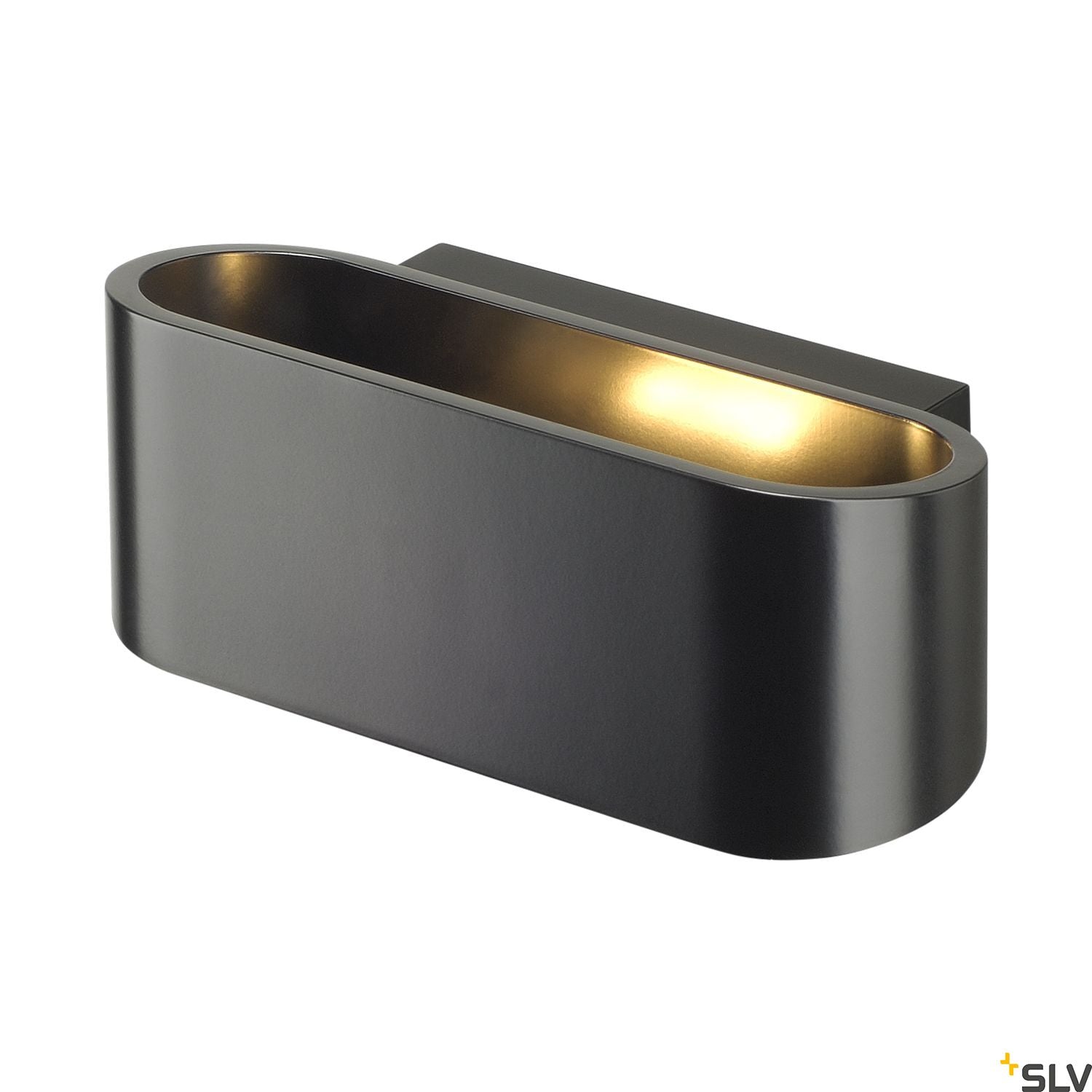 SLV OSSA R7s wall light, oval, matt black, R7s 78mm, max. 100W, up/down 151450