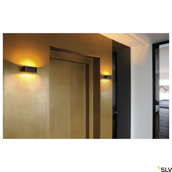 SLV OSSA R7s wall light, oval, matt black, R7s 78mm, max. 100W, up/down 151450