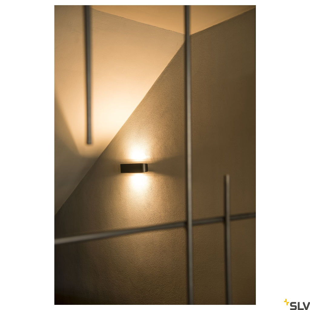SLV OSSA R7s wall light, oval, matt black, R7s 78mm, max. 100W, up/down 151450