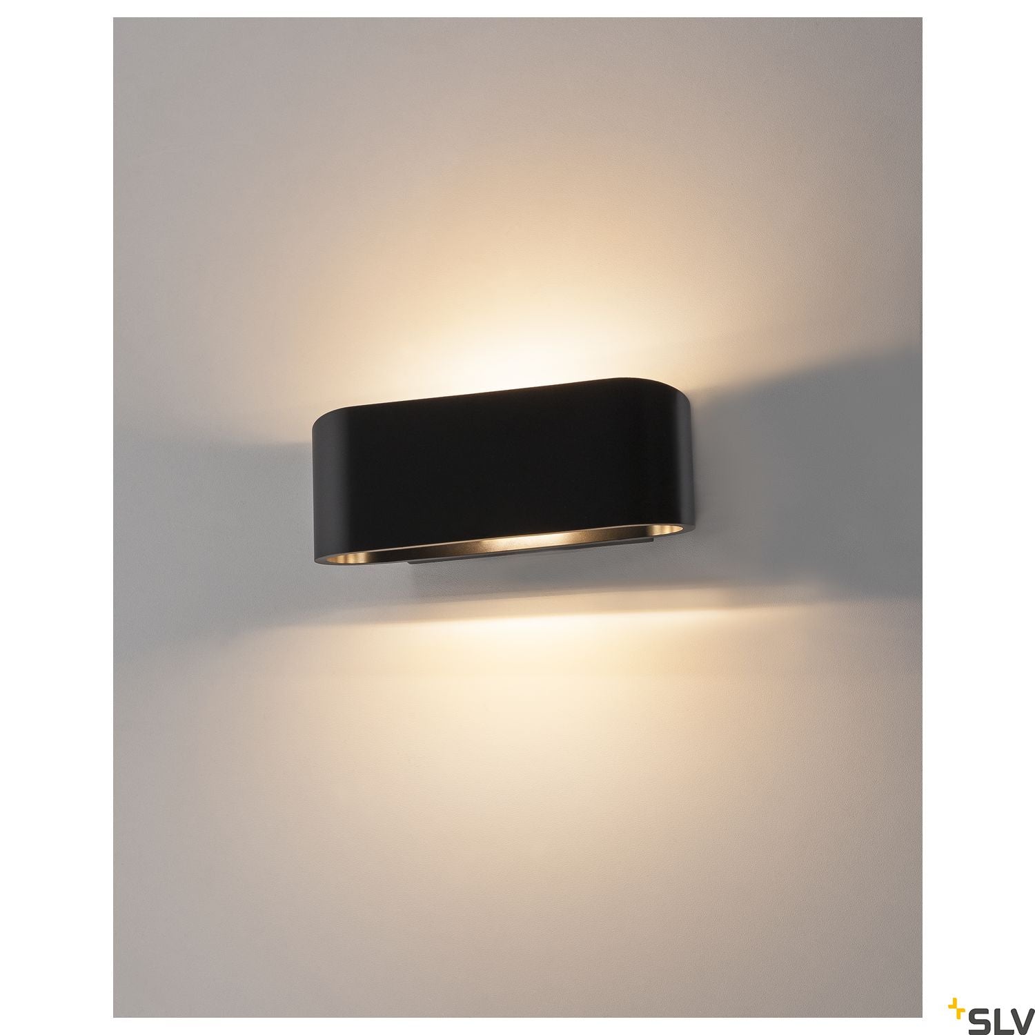 SLV OSSA R7s wall light, oval, matt black, R7s 78mm, max. 100W, up/down 151450