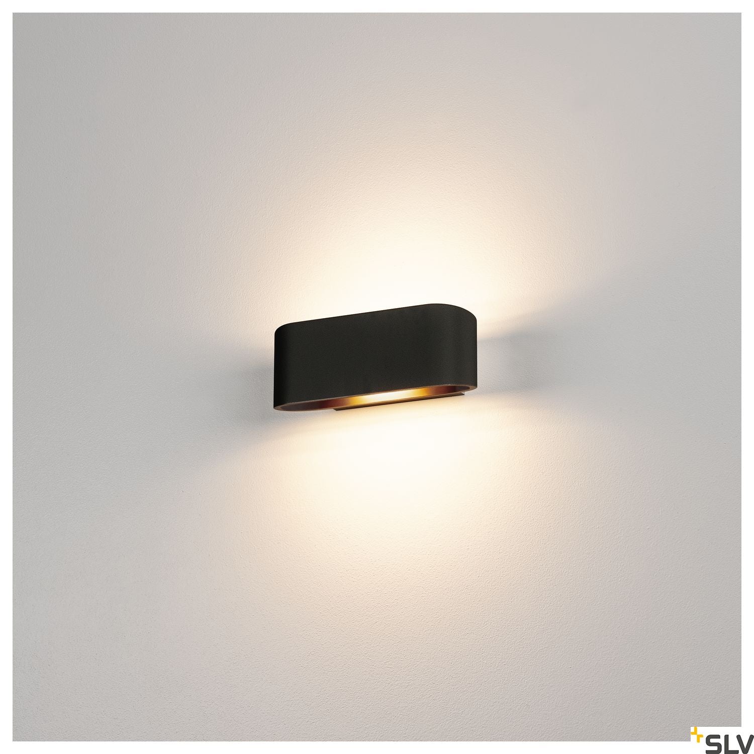 SLV OSSA R7s wall light, oval, matt black, R7s 78mm, max. 100W, up/down 151450