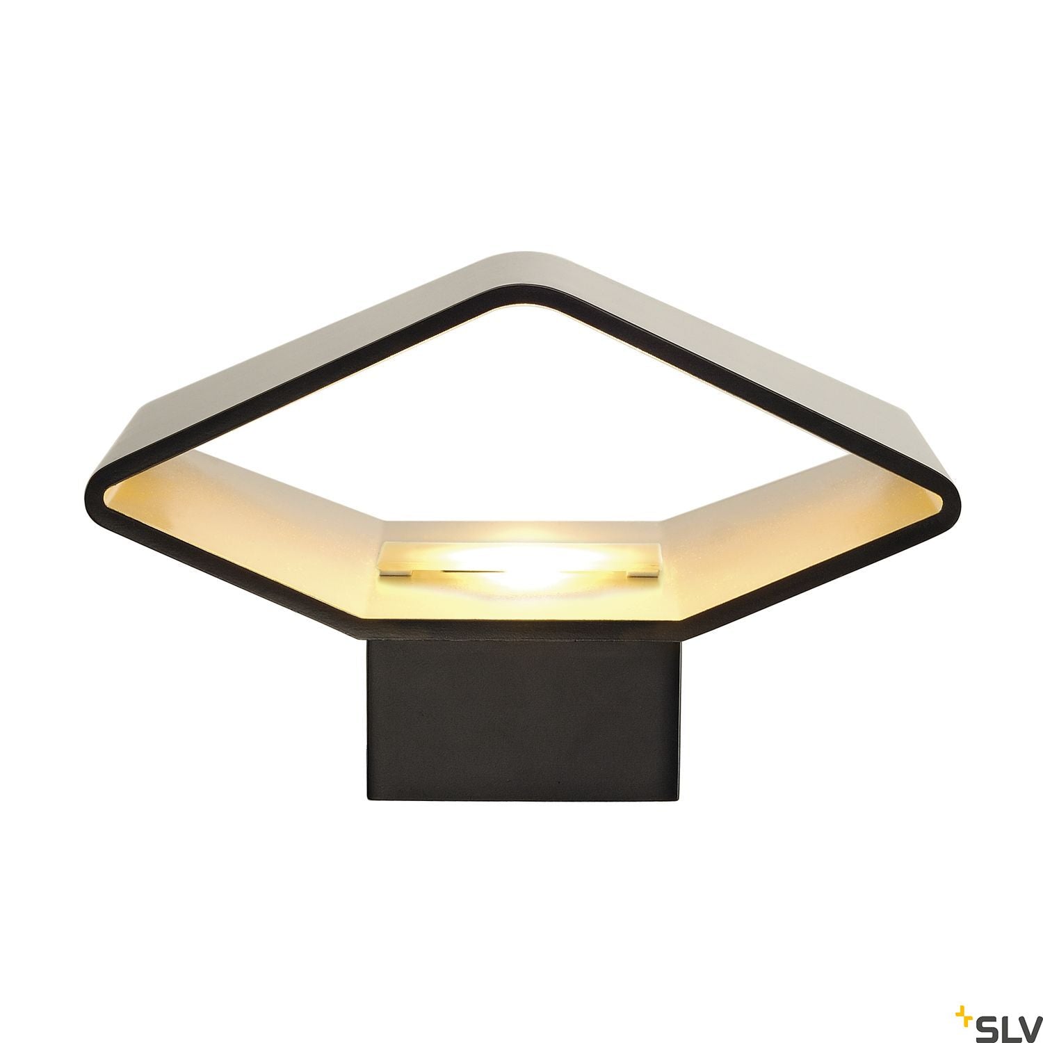 SLV CARISO LED wall light 2, black/brass, 7.6W COB LED, 3000K 151710