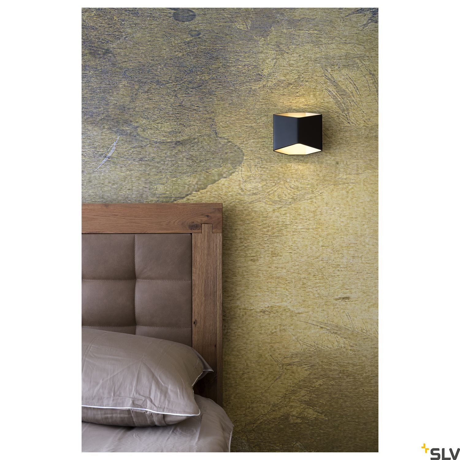 SLV CARISO LED wall light 2, black/brass, 7.6W COB LED, 3000K 151710