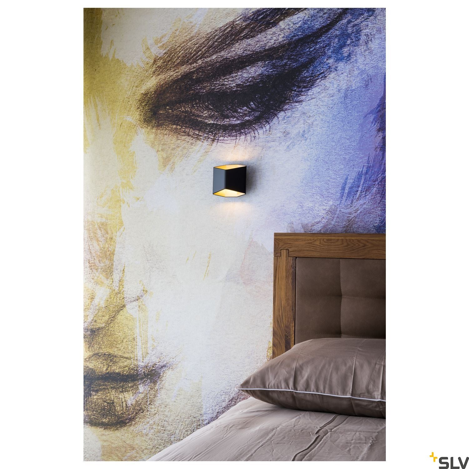 SLV CARISO LED wall light 2, black/brass, 7.6W COB LED, 3000K 151710