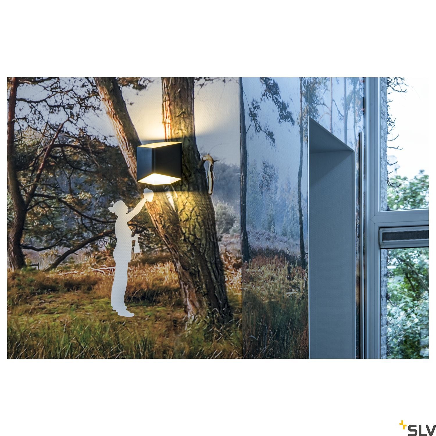 SLV CARISO LED wall light 2, black/brass, 7.6W COB LED, 3000K 151710