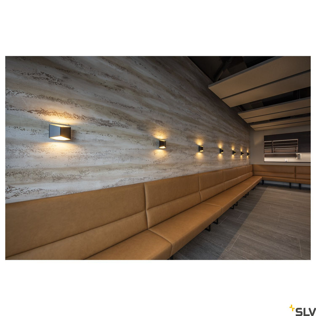 SLV CARISO LED wall light 2, black/brass, 7.6W COB LED, 3000K 151710