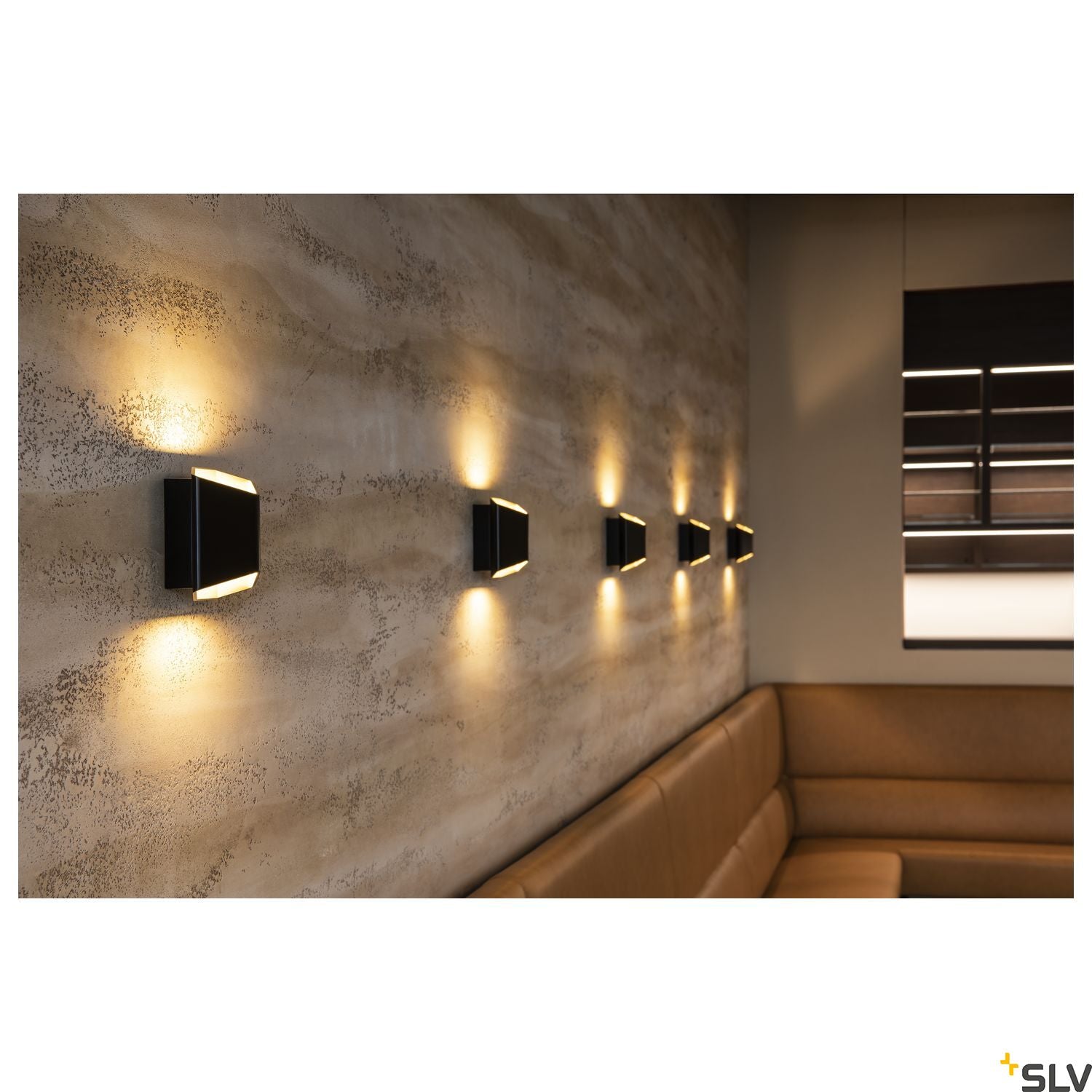 SLV CARISO LED wall light 2, black/brass, 7.6W COB LED, 3000K 151710