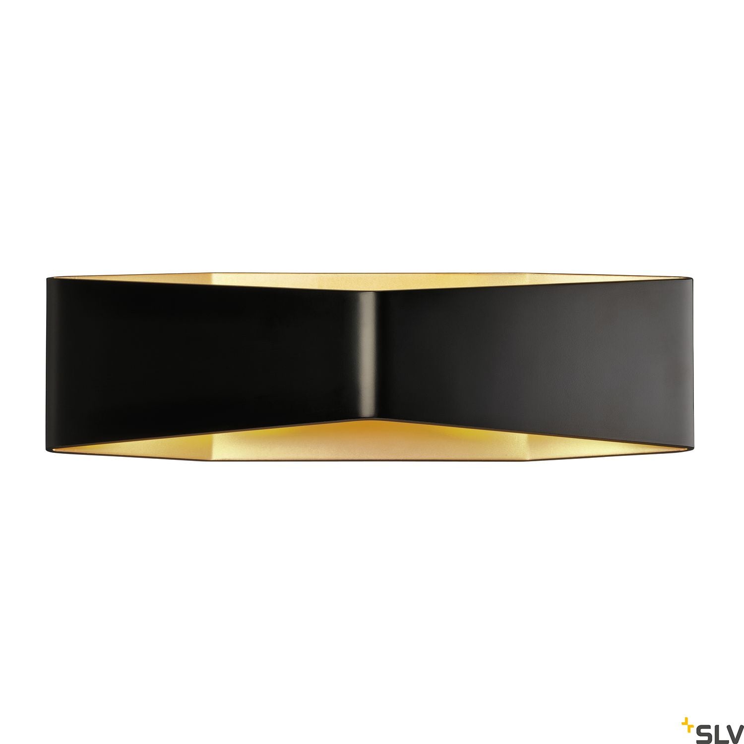 SLV BIG CARISO LED wall light 2, black/ brass 2x 9W LED, 3000K 151740
