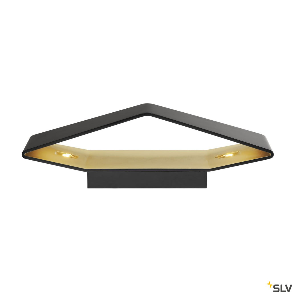 SLV BIG CARISO LED wall light 2, black/ brass 2x 9W LED, 3000K 151740