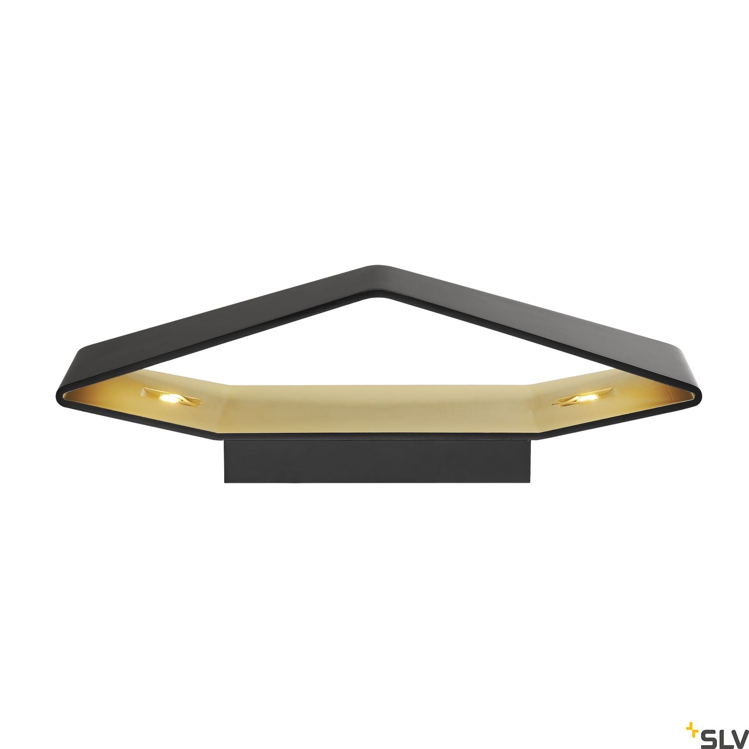 SLV BIG CARISO LED wall light 2, black/ brass 2x 9W LED, 3000K 151740