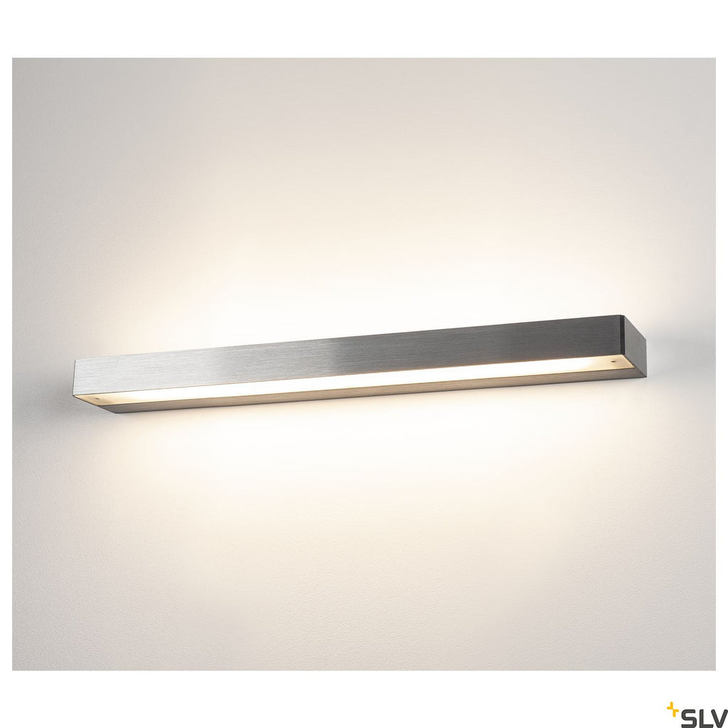SLV SEDO 14 LED wall light, square brushed aluminium, frosted glass 151786