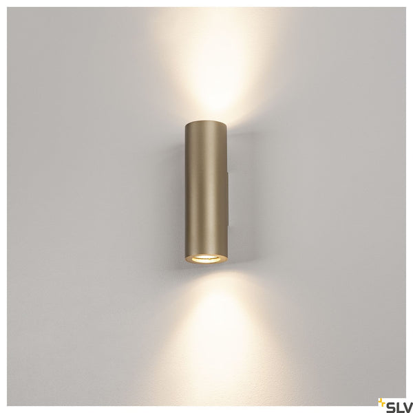SLV ENOLA_B UP/DOWN wall light, brass, 2x GU10, max. 2x 50W 151803