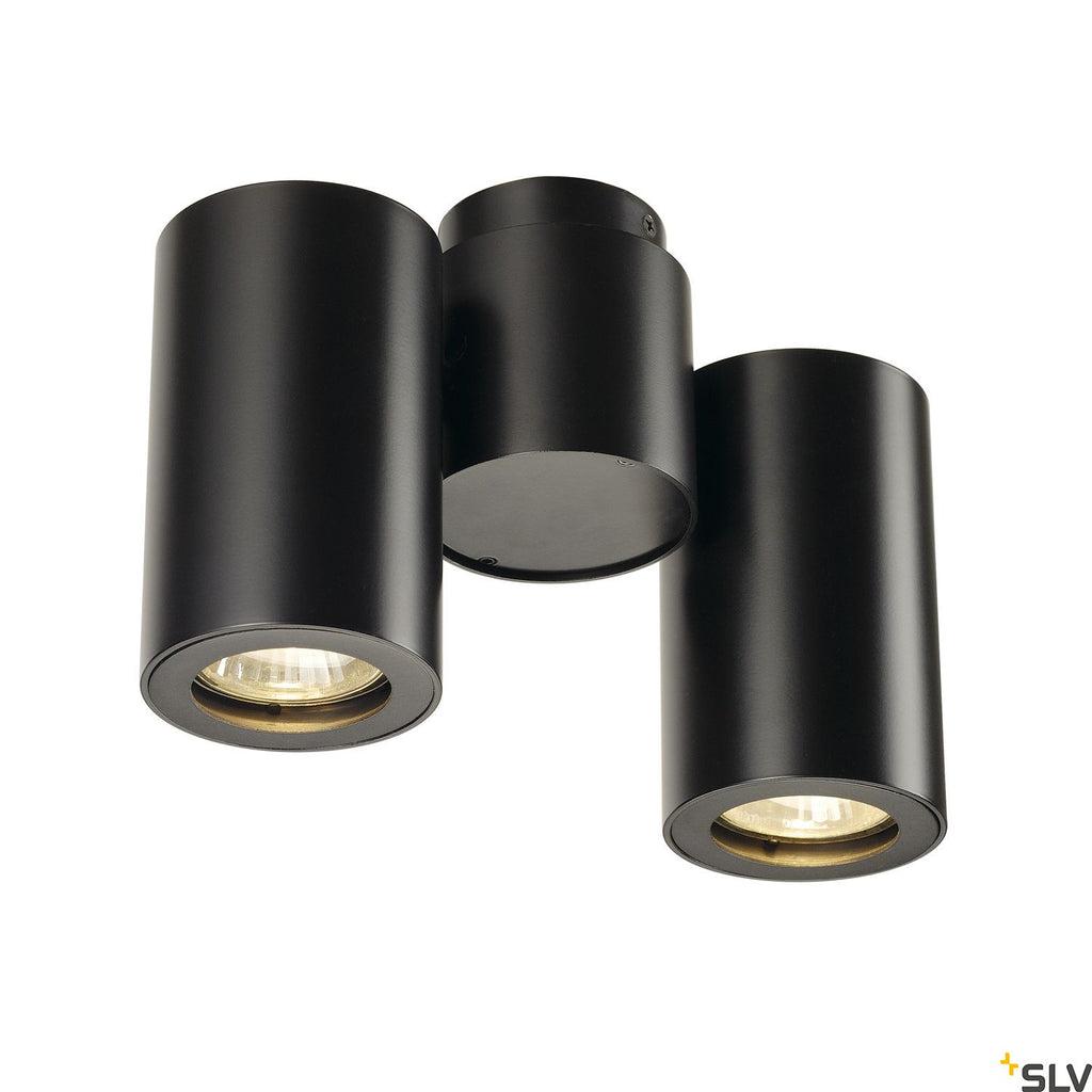 SLV ENOLA_B SPOT 2 wall and ceiling light, double, black, 2x GU10, max. 2x 50W 151830