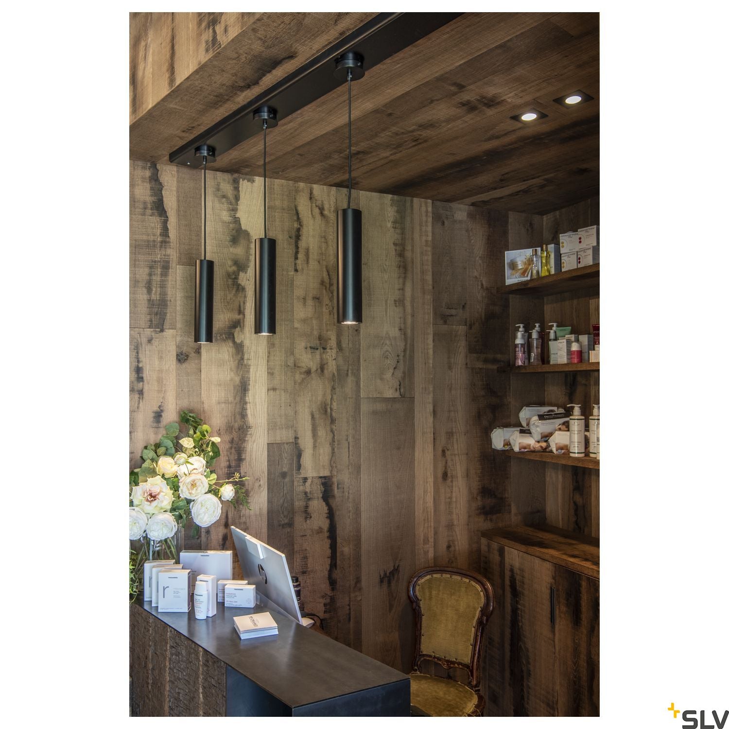 SLV PATTA-I recessed ceiling light , square, matt black, 9W, 38°, 3000K, incl. driver 114430