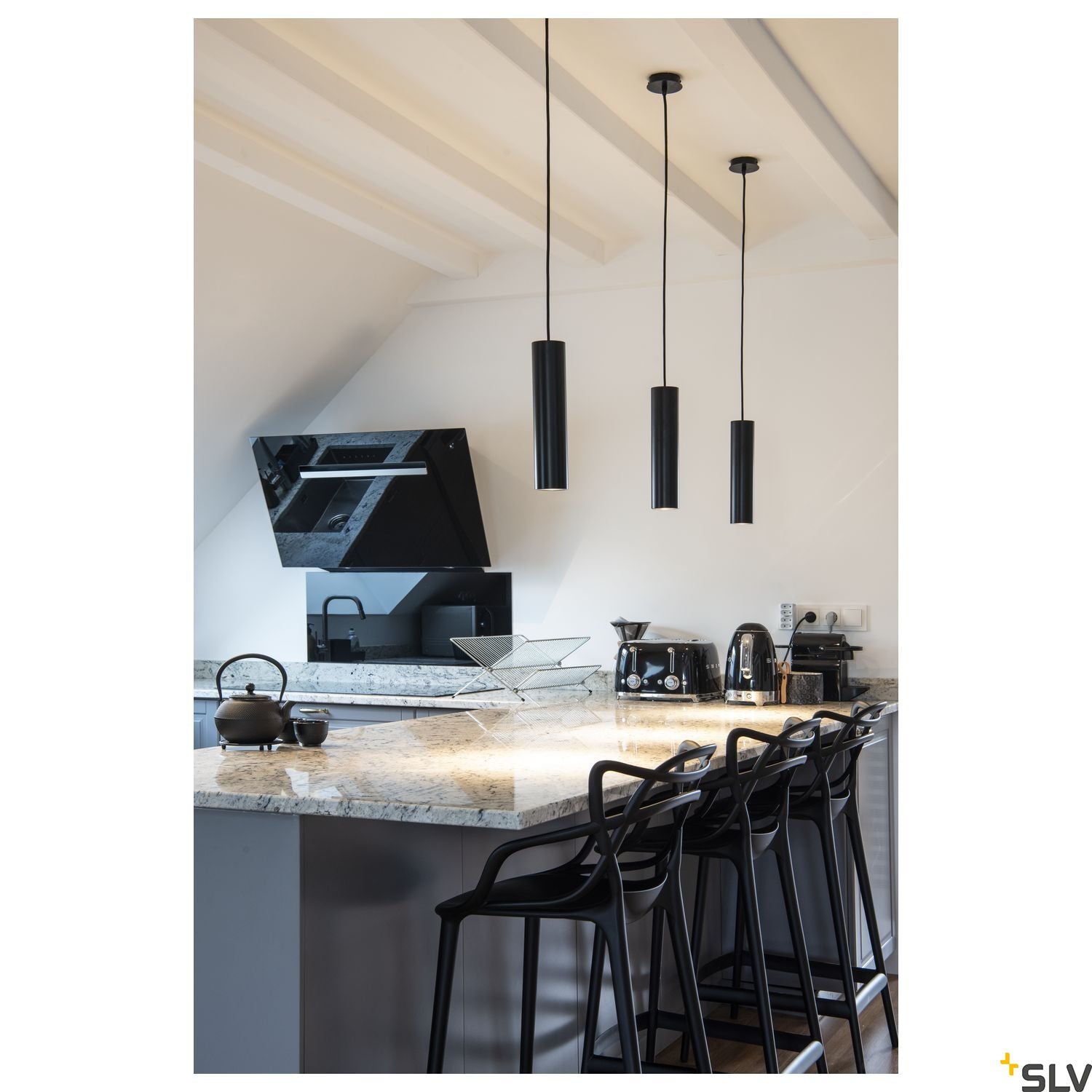 SLV ENOLA_B pendant, PD-1, black, GU10, max. 50W 151850