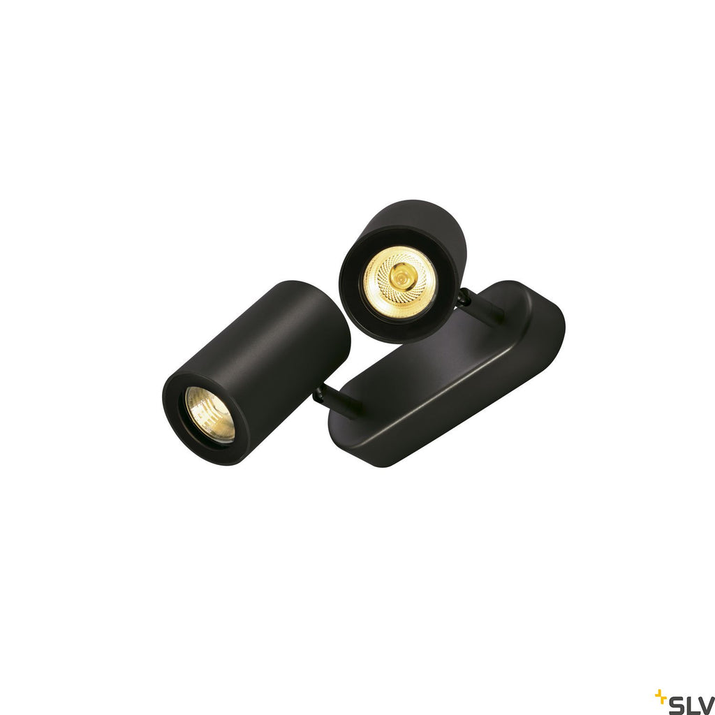SLV ENOLA_B wall and ceiling spot, double, black, 2x GU10, max. 2x 50W 152020