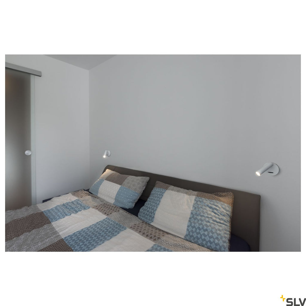 SLV KARPO 30 single spot, wall and ceiling light, round, white, 7.5W LED, 3000K, with switch 152341