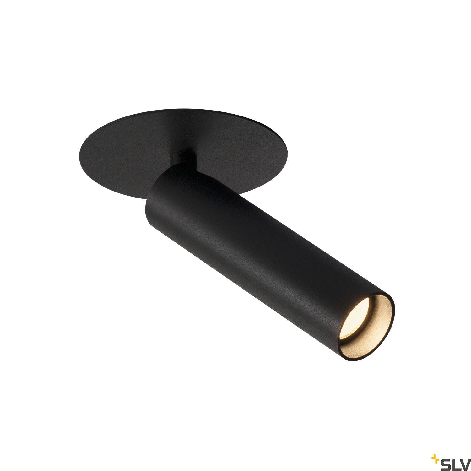 SLV KARPO 30 single spot, recessed ceiling light, flat canopy, black, 7.5W LED, 3000K, 152380