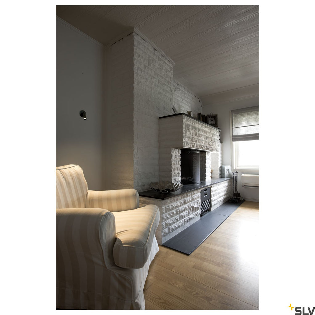 SLV KARPO 30 single spot, recessed ceiling light, flat canopy, black, 7.5W LED, 3000K, 152380