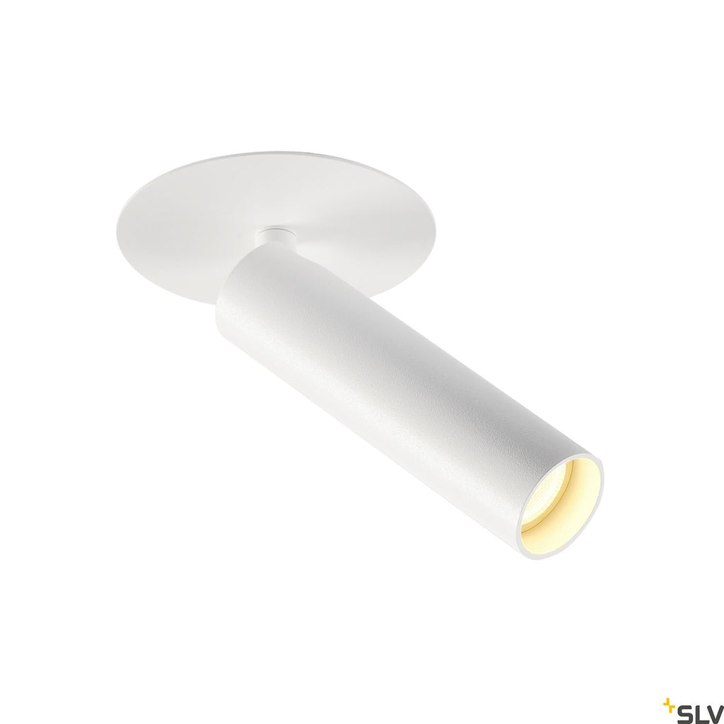 SLV KARPO 30 single spot, recessed ceiling light, flat canopy, white, 7.5W LED, 3000K, 152381