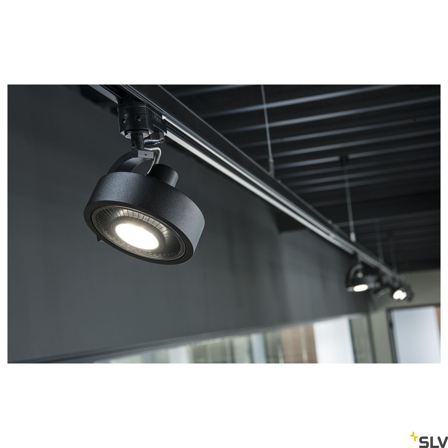 SLV KALU TRACK QPAR111 lamp head, black, incl. 3-circuit adapter 152610