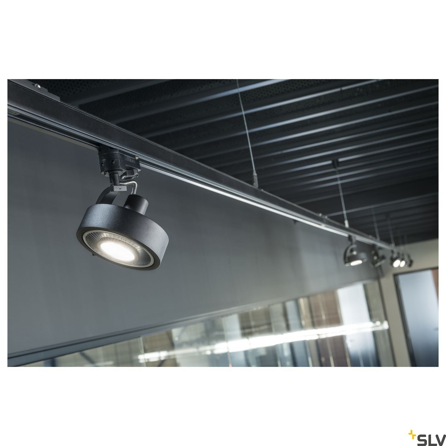 SLV KALU TRACK QPAR111 lamp head, black, incl. 3-circuit adapter 152610