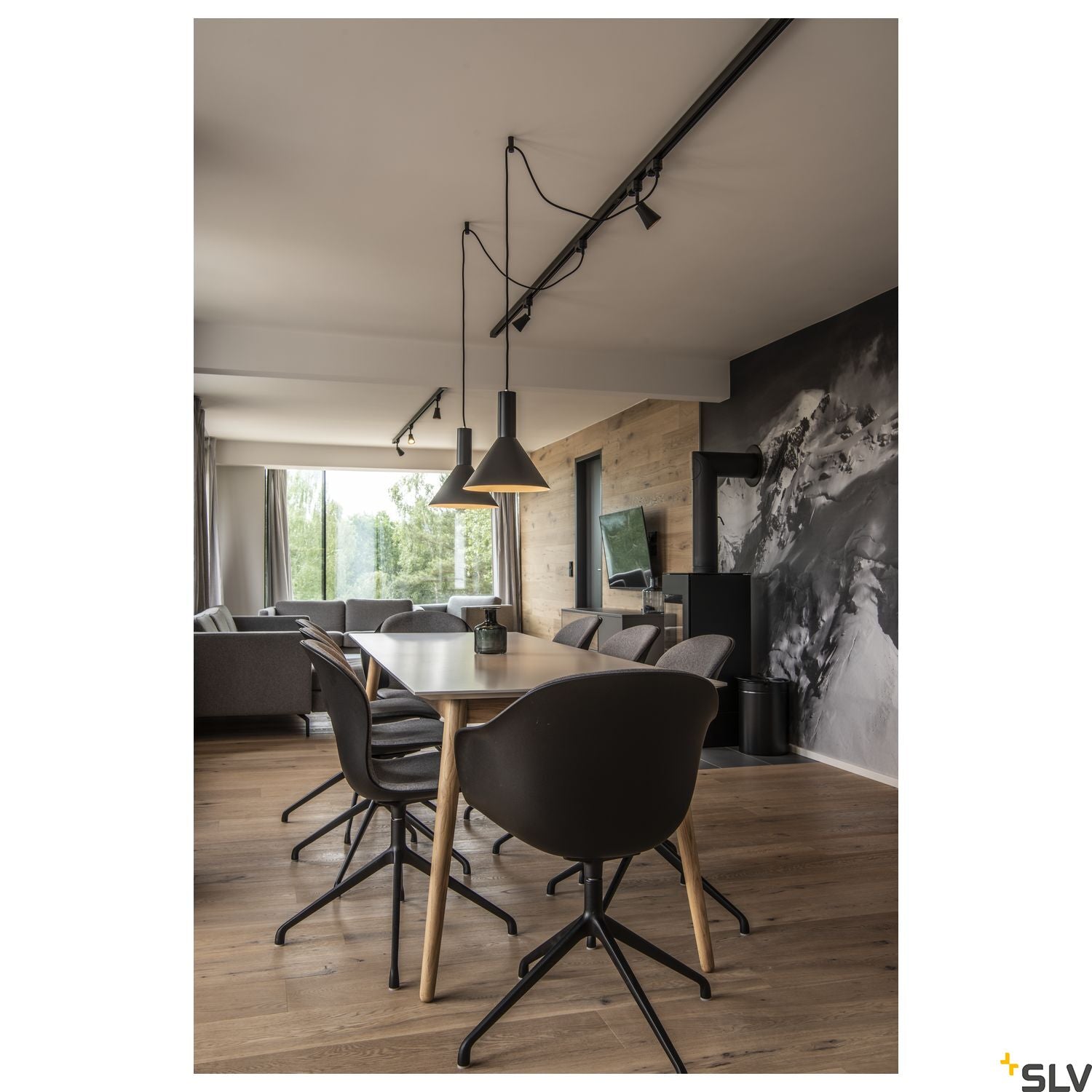 SLV PHELIA 275 E27 pendant light black/gold 1002949