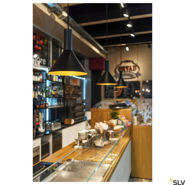 SLV PHELIA 275 E27 pendant light black/gold 1002949