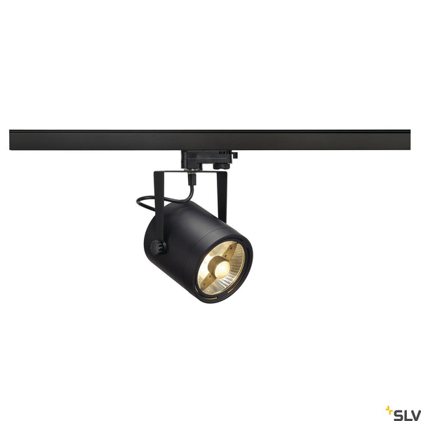 SLV EURO SPOT ES111, round, black, GU10, max. 75W, incl. 3- circuit adapter 153420