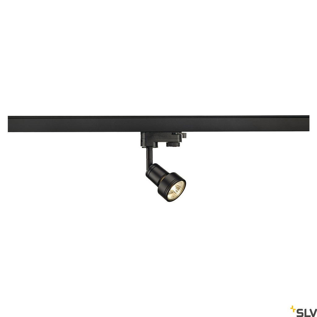 SLV PURI lamp head, black, GU10, max. 50W, incl. 3-circuit adapter 153560
