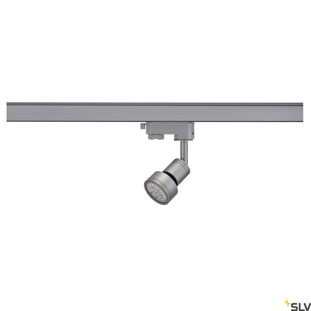 SLV PURI lamp head, silver-grey, GU10, max. 50W, incl. 3- circuit adapter 153564