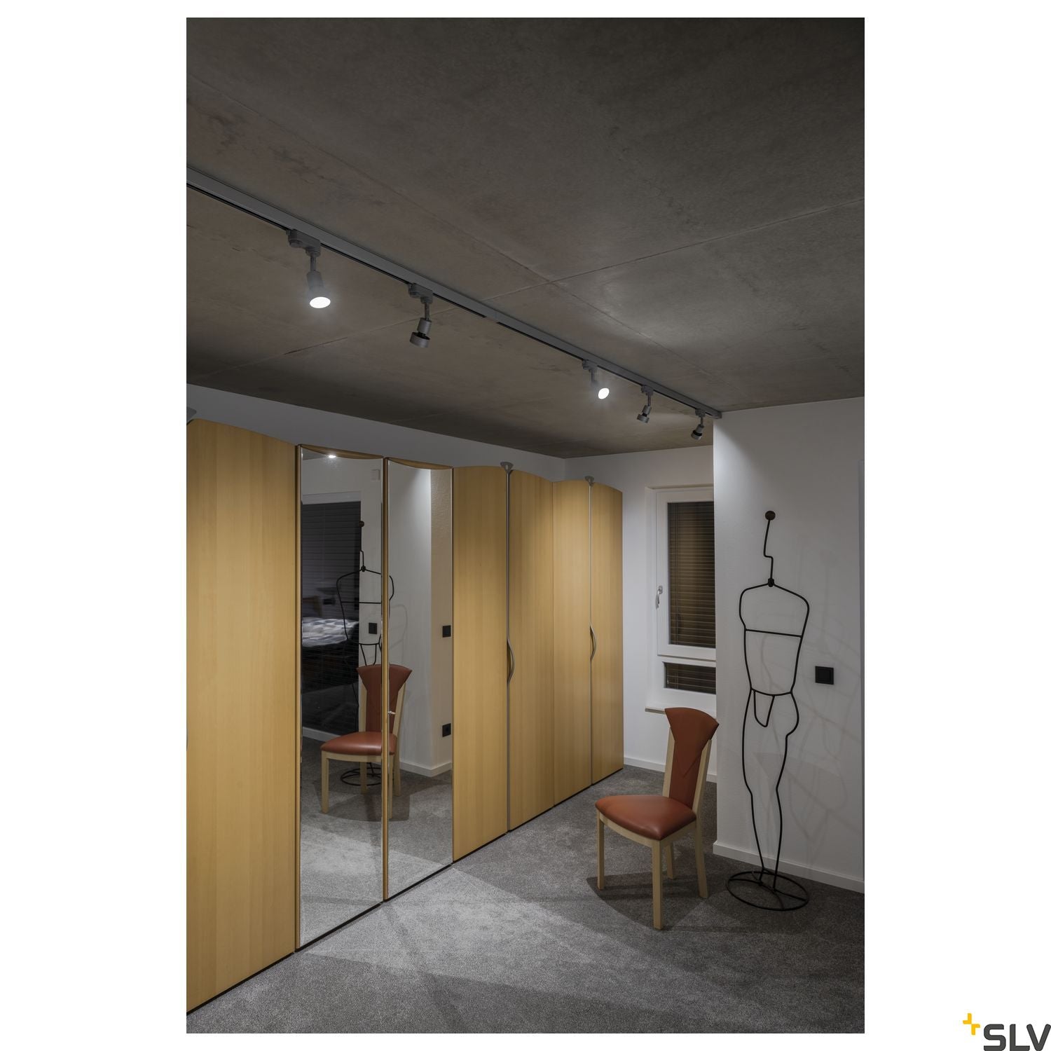 SLV PURI lamp head, silver-grey, GU10, max. 50W, incl. 3- circuit adapter 153564