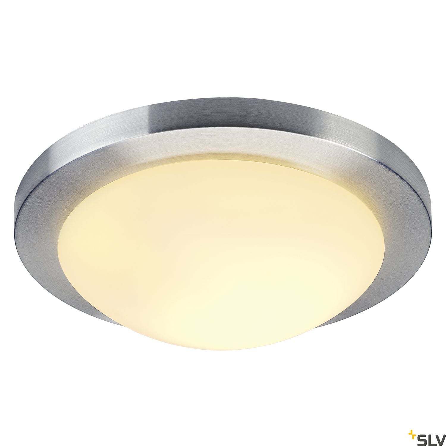 SLV MELAN ceiling light, round, alu brushed, frosted glass, E27, max. 60W 155236