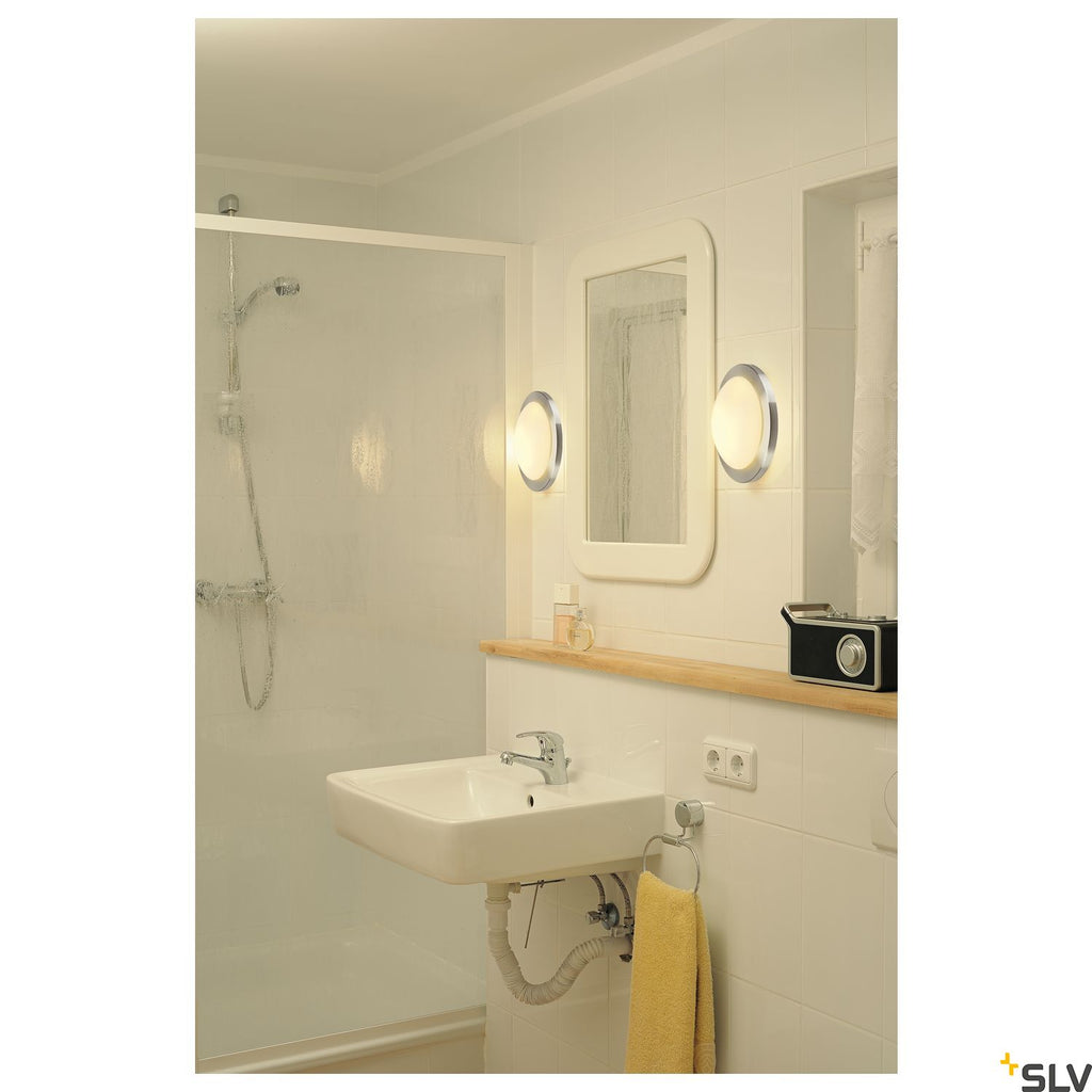 SLV MELAN ceiling light, round, alu brushed, frosted glass, E27, max. 60W 155236